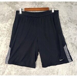 Nike Mens Medium Black Mesh Athletic Shorts Dri-Fit Gym Workout Running Shorts
